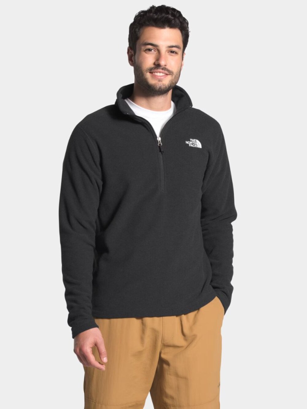 The North Face Sweatshirt 1/4 Zip Gray Pullover Cotton Blend Stretch Size XL